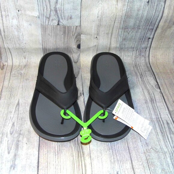 CROCS Swiftwater Wave Flip Black Flip Flop Sandals Mens Size 11 main image 4